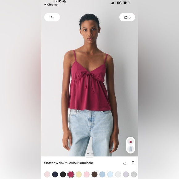 Sunday Best Tops - Aritzia Sunday Best Cottonwhisked Loulou Cami